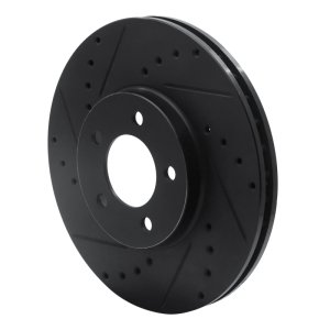 Ford Thunderbird Brake Rotor (1) - Front Left - R1 Concepts - Drilled & Slotted - Black - `93-`07